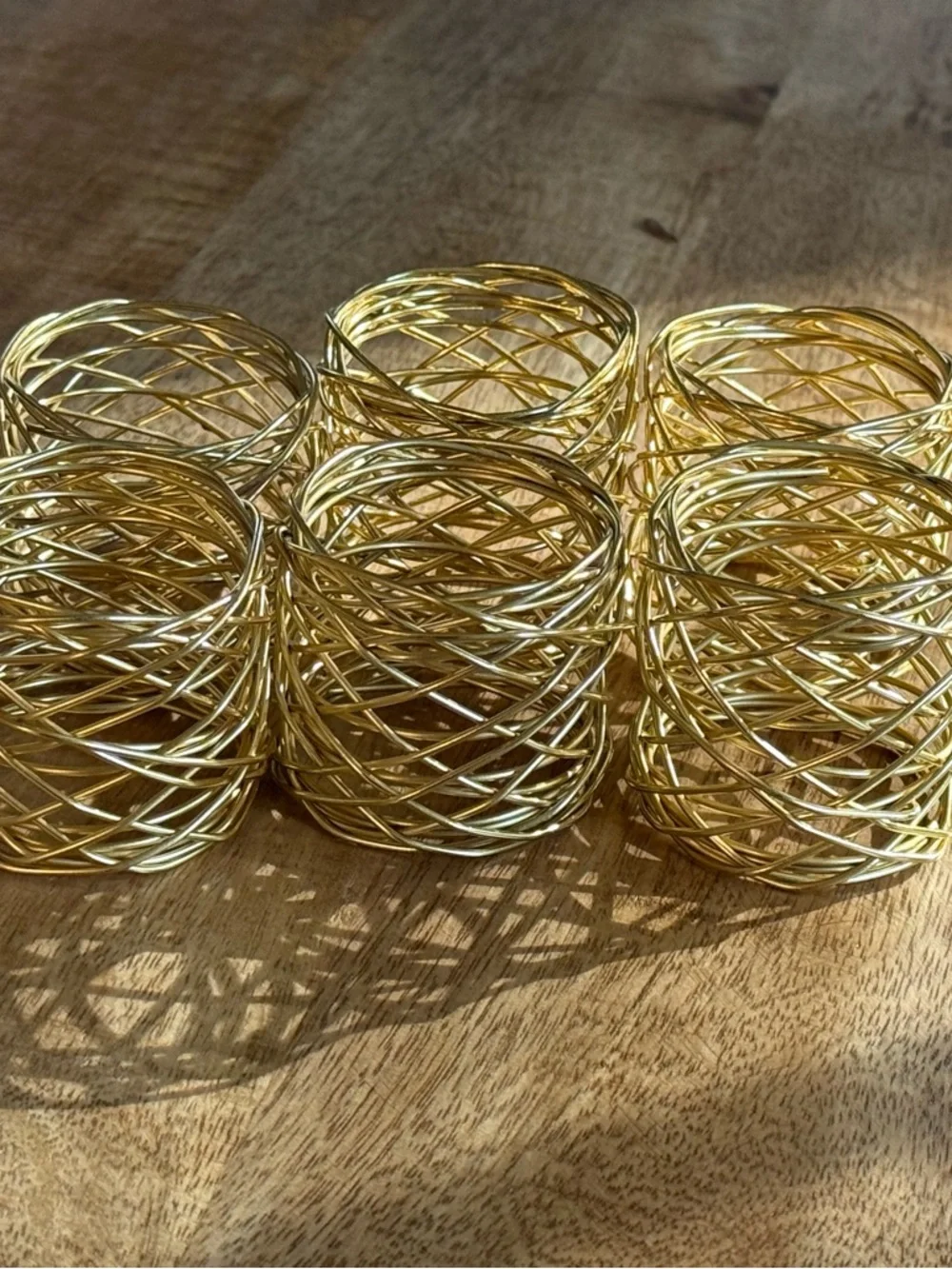 Dinnerware Napkin Rings Gold Wire Coil - Decorative Home Accents Gold Accent